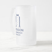 Bruidsjonker Blauwe Das Matglas Bierpul (Voorkant links)