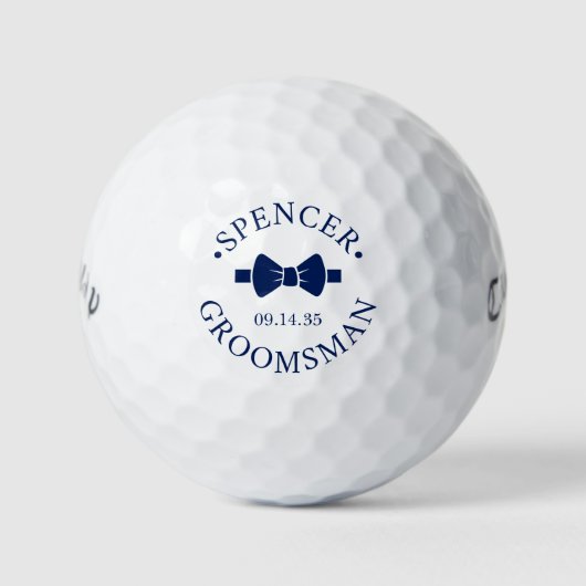 Bruidsjonker Blauwe Strik Golfballen (Voorkant)
