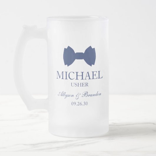 Bruidsjonker Blauwe Vlinderdas Matglas Bierpul (Links)