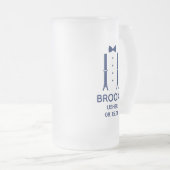 Bruidsjonker Blauwe Vlinderdas Matglas Bierpul (Voorkant rechts)