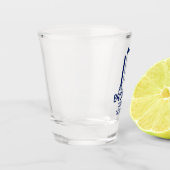 Bruidsjonker Blauwe Vlinderdas Shot Glas (Links)