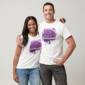 Bruidsjonker bos paarse hart blad boom bruiloft t-shirt (Unisex)