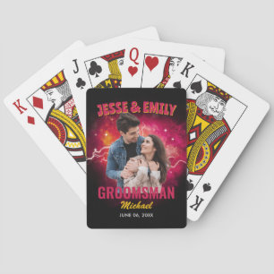 Bruidsjonker Cadeau Aangepaste Foto Retro Bootleg Pokerkaarten