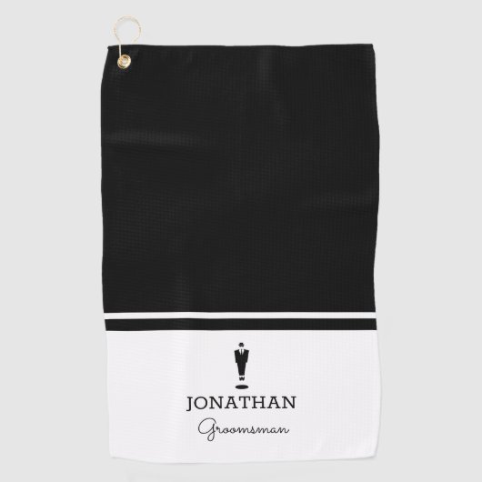 Bruidsjonker Cadeau Bruiloft Feest Aangepast Geper Golfhanddoek (Voorkant)
