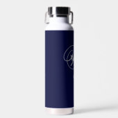 Bruidsjonker Cadeau Elegant Grijs Monogram Wit & M Waterfles (Voorkant)