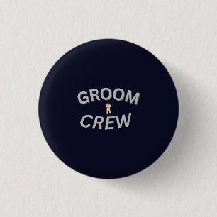 Bruidsjonker Crew   Trouwfeest Knop Ronde Button 3,2 Cm