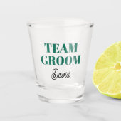 Bruidsjonker Feest Team Groen Shot Glas (Voorkant)