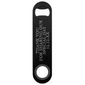 Bruidsjonker geschenk voor moderne bruiloft flesop speed flessenopener (Achterkant)