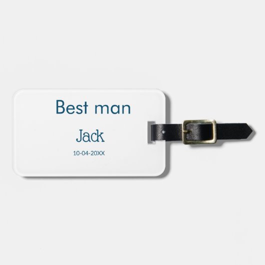 bruidsjonker getuige voeg naam tekst vrijgezellenf bagagelabel (Voorkant horizontaal)