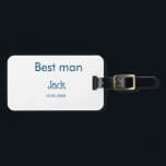 bruidsjonker getuige voeg naam toe tekst vrijgezel bagagelabel<br><div class="desc">ontwerp</div>