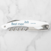 bruidsjonker getuige voeg naam toe tekst vrijgezel kurkentrekker (Achterkant)