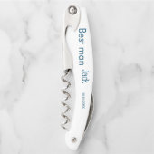 bruidsjonker getuige voeg naam toe tekst vrijgezel kurkentrekker (Voorkant)