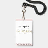 Bruidsjonker Gouden Trouwfeest VIP Pas Badge (Voorzijde met lanyard)