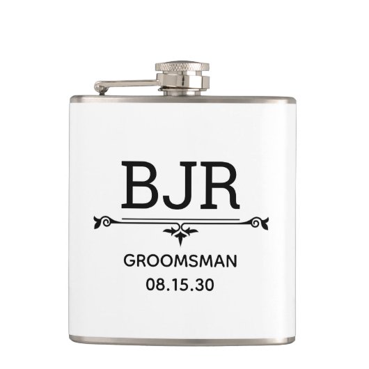 Bruidsjonker Initiaal Heupfles (Voorkant)