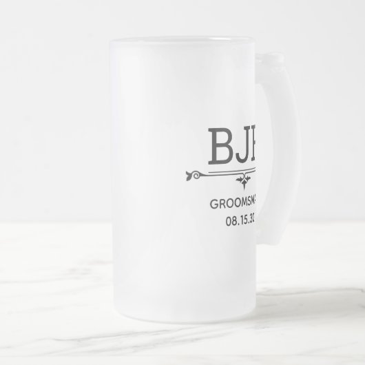 Bruidsjonker Initiaal Matglas Bierpul (Voorkant rechts)