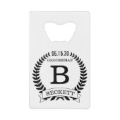 Bruidsjonker initials creditkaart flessenopener (Voorkant)