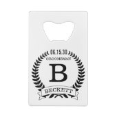 Bruidsjonker initials creditkaart flessenopener (Achterkant)