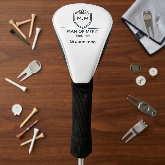 Bruidsjonker Monogram Eerste Letter Naam Man Van V Golfheadcover