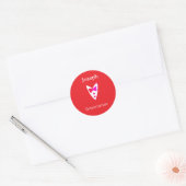 bruidsjonker naam jaar rode vlinder das hemd smoki ronde sticker (Envelop)