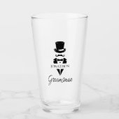 Bruidsjonker Naam Tuxedo Hoed Glas (Voorkant)