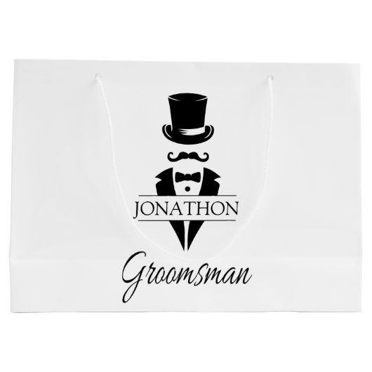 Bruidsjonker Naam Zwart Tieten Snor Groot Cadeauzakje (Achterkant)