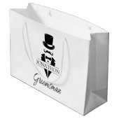 Bruidsjonker Naam Zwarte Das Snor Groot Cadeauzakje (Achterkant Gekanteld)