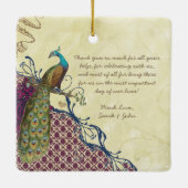 Bruidsjonker Navy & Framboos Vintage Pauw Keramisch Ornament (Achterkant)