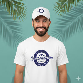 Bruidsjonker opgesteld voor levenslange blauwe ron t-shirt