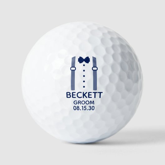 Bruidsjonker ophangers met vlinderdas golfballen (Voorkant)
