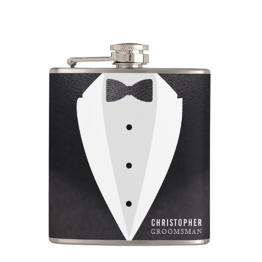 Bruidsjonker pak trouwcadeau heupfles (Voorkant)