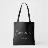 Bruidsjonker Persoonlijk Chic Minimalistisch Huwel Tote Bag (Voorkant)