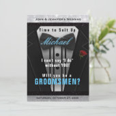 Bruidsjonker Smoking Uitnodiging Pak (Staand voorkant)