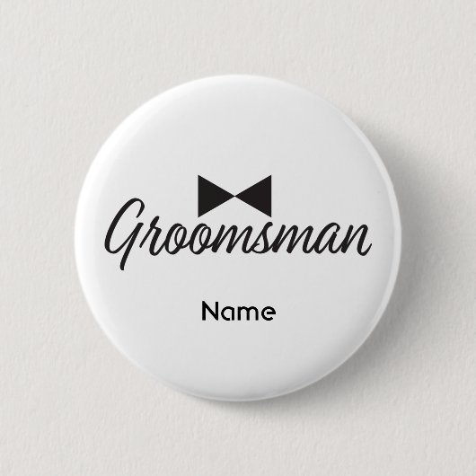 Bruidsjonker tekst en Strikje Ronde Button 5,7 Cm (Voorkant)