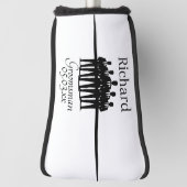 Bruidsjonker Trouw Team Pak Silhouet Naam Golfheadcover (Draai 90)