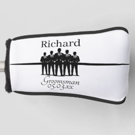 Bruidsjonker Trouw Team Pak Silhouet Naam Golfheadcover