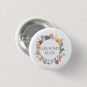 Bruidsjonker trouwfeest  ronde button 3,2 cm (Voorkant /achterkant)