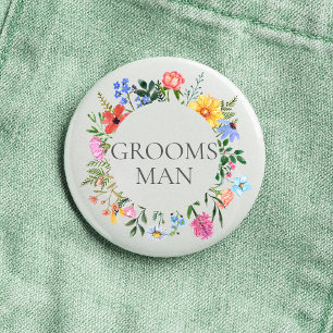 Bruidsjonker trouwfeest  ronde button 3,2 cm