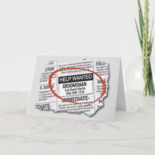 Bruidsjonker Verzoek Advertentie Kaart