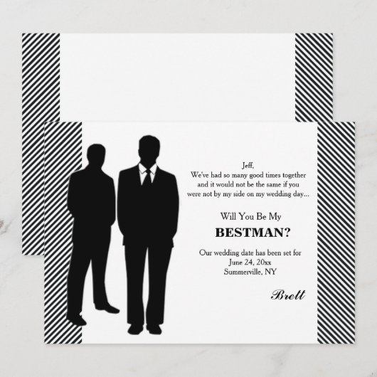 Bruidsjonker verzoekkaart kaart (Voorkant / Achterkant)