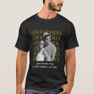 Bruidsjonker Vintage Foto Op Maat Bruiloft Bachelo T-shirt