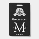 Bruidsjonker VIP-lid, vrijgezellenfeest cadeau Badge (Achterkant)