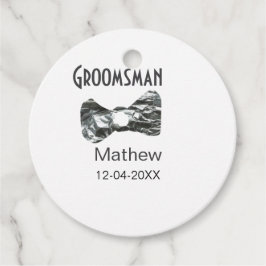 Bruidsjonker voeg naam datum jaar grijze kraag str bedankjes labels