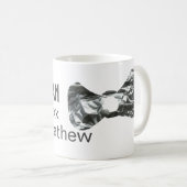 Bruidsjonker voeg naam datum jaar grijze kraag str koffiemok (Voorkant rechts)