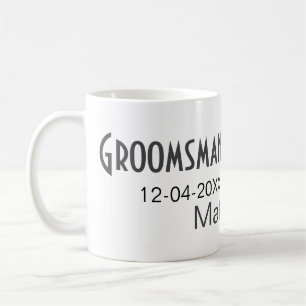 Bruidsjonker voeg naam datum jaar grijze kraag str koffiemok