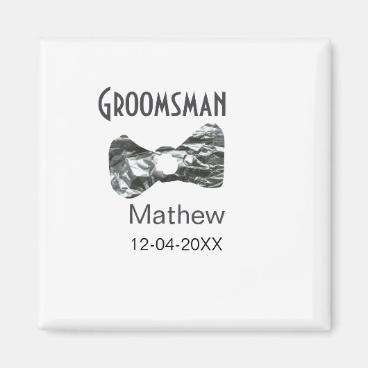 Bruidsjonker voeg naam datum jaar grijze kraag str magneet (Voorkant)