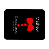 bruidsjonker voeg naam jaar zwarte strik das hemd  magneet (Horizontaal)