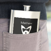 bruidsjonker voeg naam jaar zwarte strik das smoki flacon (Voorbeeld)