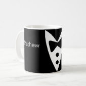 Bruidsjonker voeg naam jaar zwarte strik das smoki koffiemok (Voorkant links)