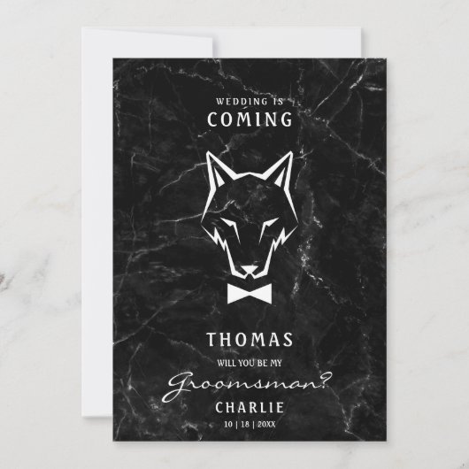 Bruidsjonker voorstel Witte Wolf op Marmeren Achte Kaart (Voorkant)