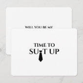 Bruidsjonker voorstelkaart modern elegant luxe kaart (Voorkant / Achterkant)